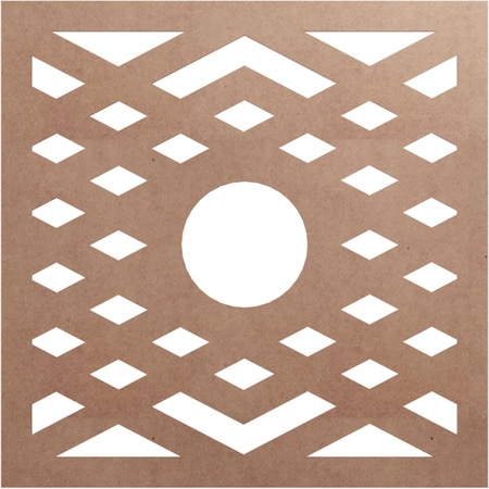 Ekena Millwork Chevron Wood Fretwork Pierced Ceiling Medallion, Wood (Paint Grade), 40"OD x 10 3/8"ID x 3/8"T CMWP40X40X0375CHMF